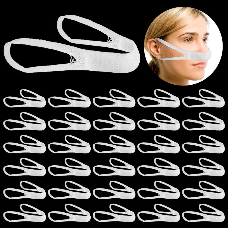 Patelai 30 Pcs Elastic Nose Bandage External Nasal Bandage Dressing Holder with High Absorption Capacity for Nose White